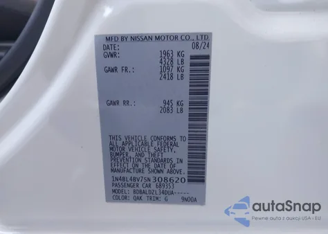 2025 Nissan Altima S from USA, damaged, VIN 1N4BL4BV7SN308620